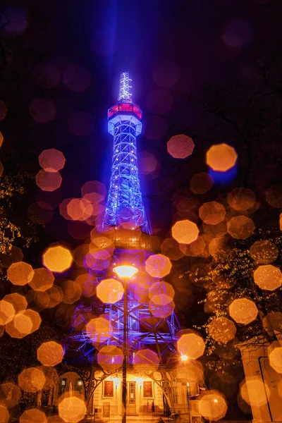 Praga Wieża Widokowa Petrin Podobne Eiffel Tower Praga Wieża Widokowa — Zdjęcie stockowe