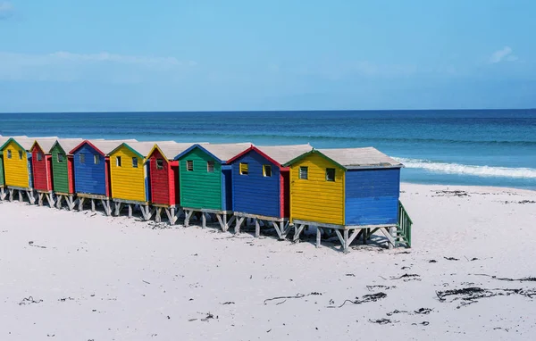 Хатин Кольорові Пляж Море Кейптаун Південно Африканська Республіка — стокове фото