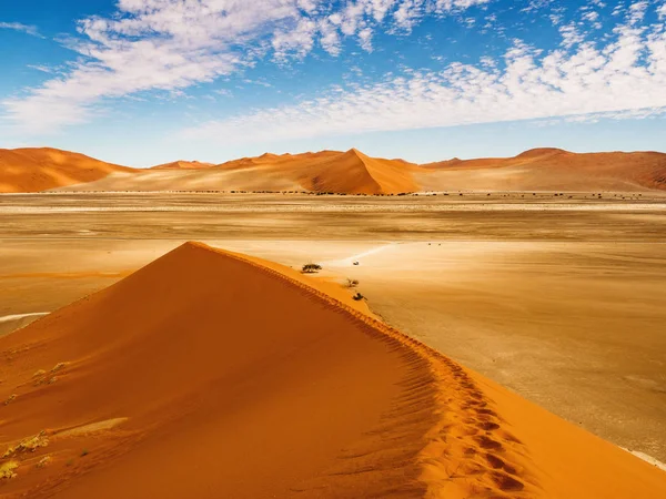 Vista Dalla Duna Alla Salina Sossusvlei Parco Nazionale Namib Naukluft — Foto Stock