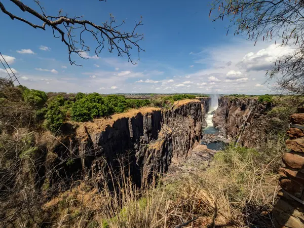 Victoria Falls Zambia Side One Most Iconic African Natural Landmarks — ストック写真