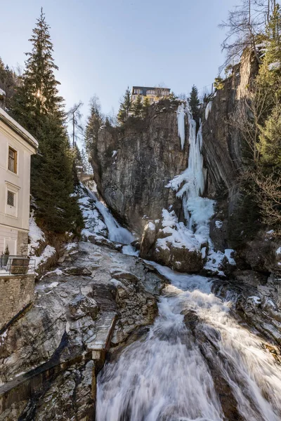 Wodospad Bad Gastein Zimie Austria — Zdjęcie stockowe