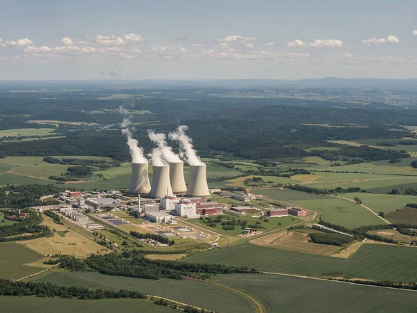Aerial view on Nuclear power plant Temelin in the Czech Republic — Stock Photo, Image