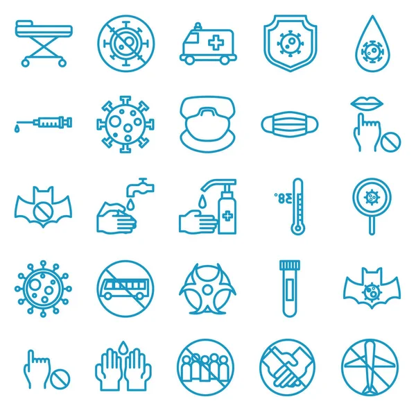 COVID-19 Pandemic icon set. COVID-19 Coronavirus icon set. Covid-19 prevention icons.