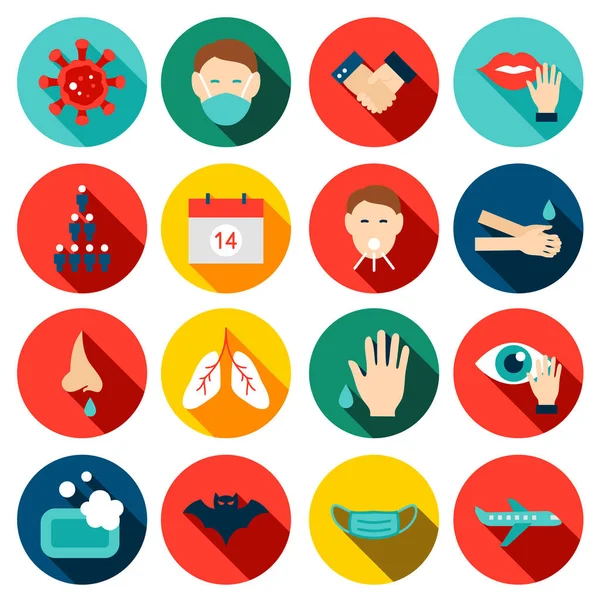 Coronavirus COVID önleme simgeleri. COVID-19 Coronavirus salgını önleme ikonu seti. COVID önleme ve koruma ipuçları.