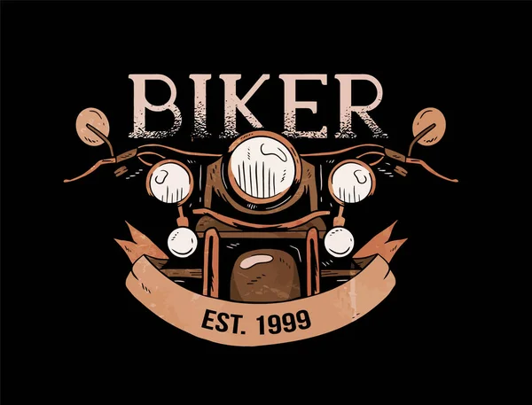 Biker Shirt Modelos Design Tipografia Motocicleta Gráficos Shirt Emblemas Vetoriais —  Vetores de Stock