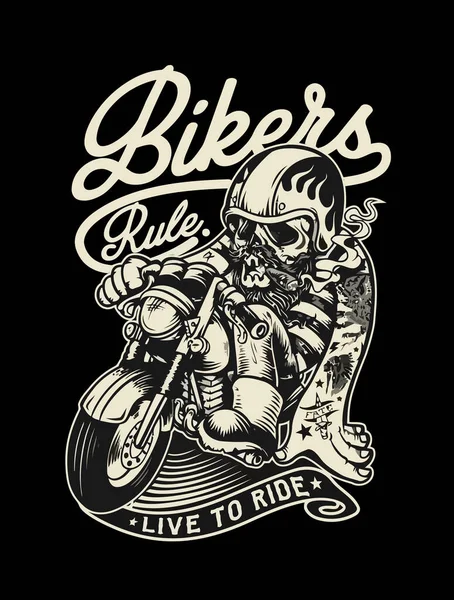 Modèles Conception Shirt Motard Typographie Moto Graphiques Shirt Emblèmes Vectoriels — Image vectorielle