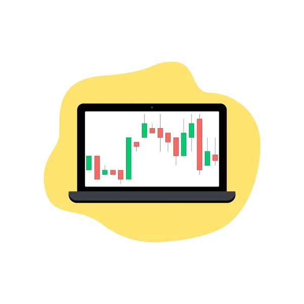 Stock Market Forex Trading Graph Computer Screen Candlestick Graph Chart — Stock Vector