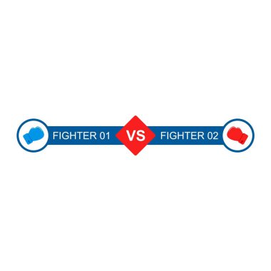 Boks eldivenleri dövüşü. VS şablon vektörü. Oyun için Savaş Çubuğuna Karşı