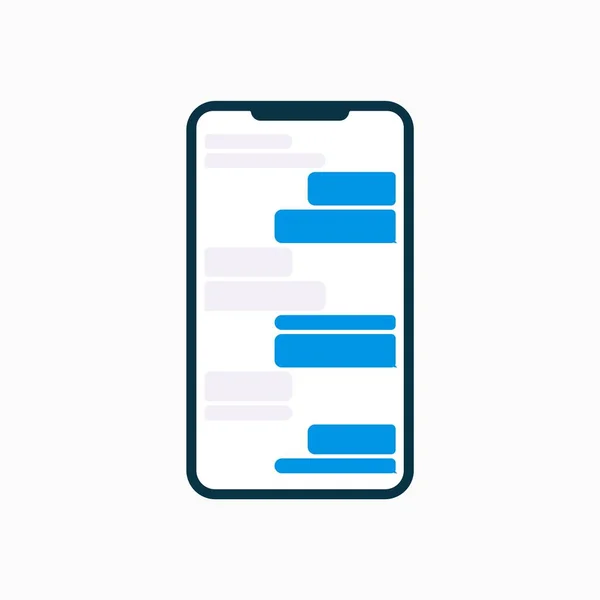 Chatbox Nachrichtenblasen Auf Smartphone Display Leere Dialogblasen Klassisches Erscheinungsbild Vektor — Stockvektor