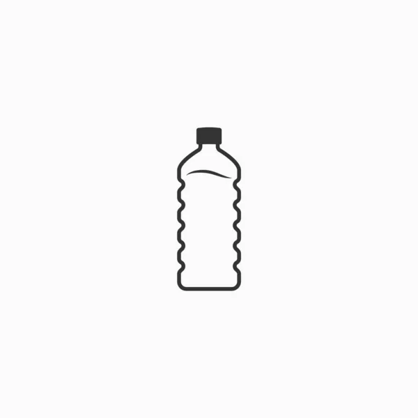 Icono Línea Botella Agua Botella Relieve Diseño Plano Vector — Archivo Imágenes Vectoriales