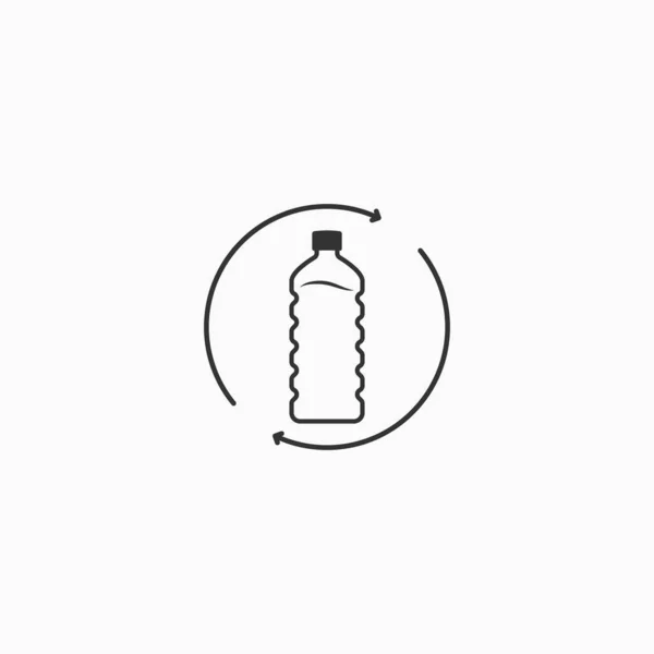 Ανακυκλώστε Πλαστικό Εικονίδιο Γραμμή Μπουκάλι Φορέας Ανακύκλωσης Πλαστικών Προϊόντων — Διανυσματικό Αρχείο