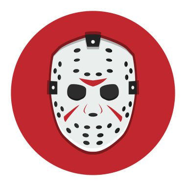  Cadılar Bayramı ve 13.EPS 10 için kırmızı arka planda beyaz maske.