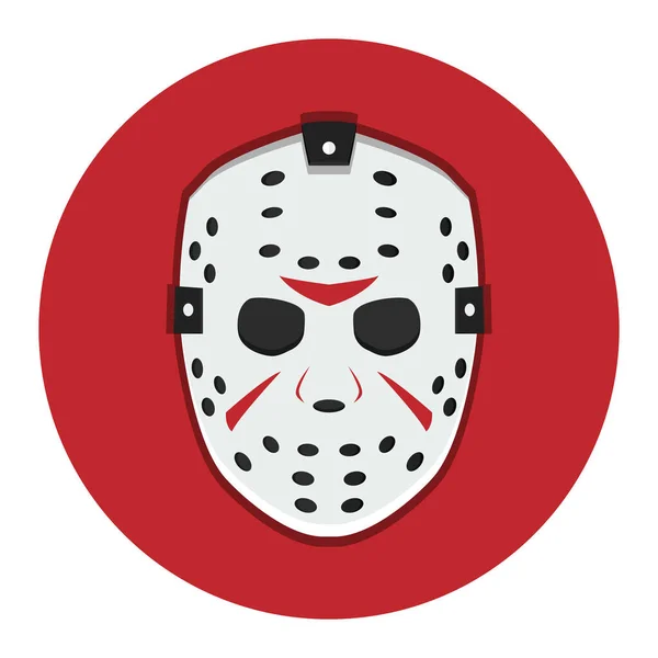 Weiße Maske Auf Rotem Hintergrund Für Halloween Und Freitag Eps — Stockvektor