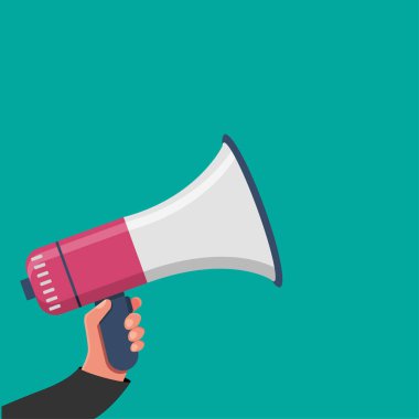 El ele tutuşan megafon. EPS 10.