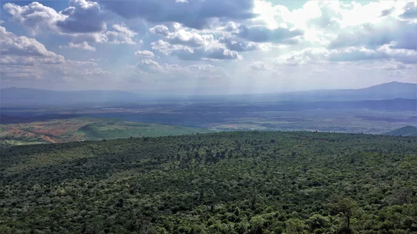 Great Rift Valley Kenya Lit Rays Sun Large Area Covered — Stock Photo, Image