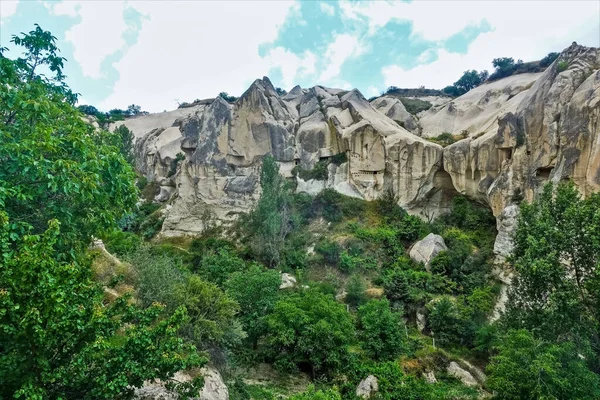 Unique Cappadocia Caves Dwellings Ancient People Have Been Cut White — Stock Photo, Image