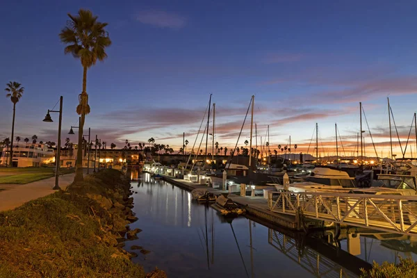 Sonnenaufgang Einem Herbstmorgen Hafen Von Ventura Außerhalb Von Los Angeles Stockbild