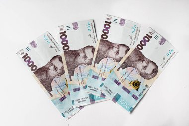 Bin tane hryvnia. Ukrayna para banknotu.