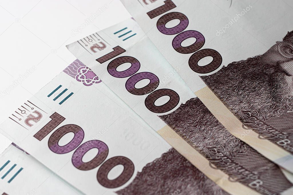 A thousand hryvnias. Ukraines new money banknote.