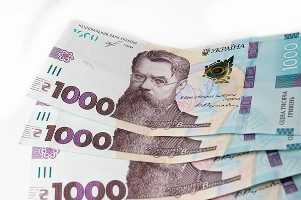 Тисяча гривень. Українці нову банкноту.. — стокове фото