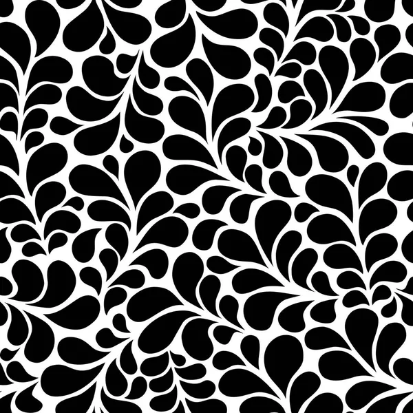 Schwarz und weiß Wasser Tropfen nahtlose Muster Oberfläche Vektor-Design. Blüht die Textur. Ideal für Tapeten, Hintergründe, Einladungen, Verpackungen, Designprojekte, Textilscrapbooking — Stockvektor