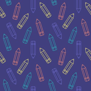 Donanma kökenli renkli kalemler. Okuldaki malzemeler yarı yarıya.