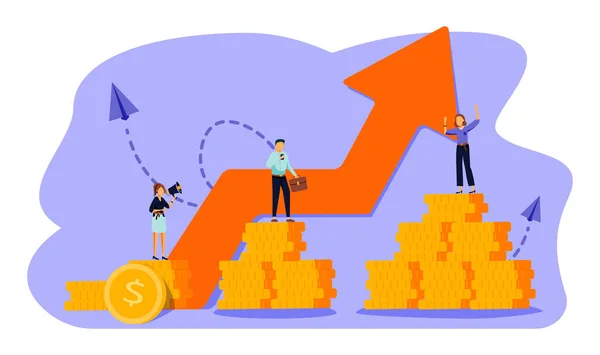 Ilustração Vetorial Gestão Investimento Empresa Está Envolvida Construção Conjunta Cultivo — Vetor de Stock