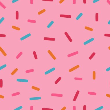 Sorunsuz arka plan. Birçok dekoratif sprinkles ile pembe çörek sır ya da dondurma üst.