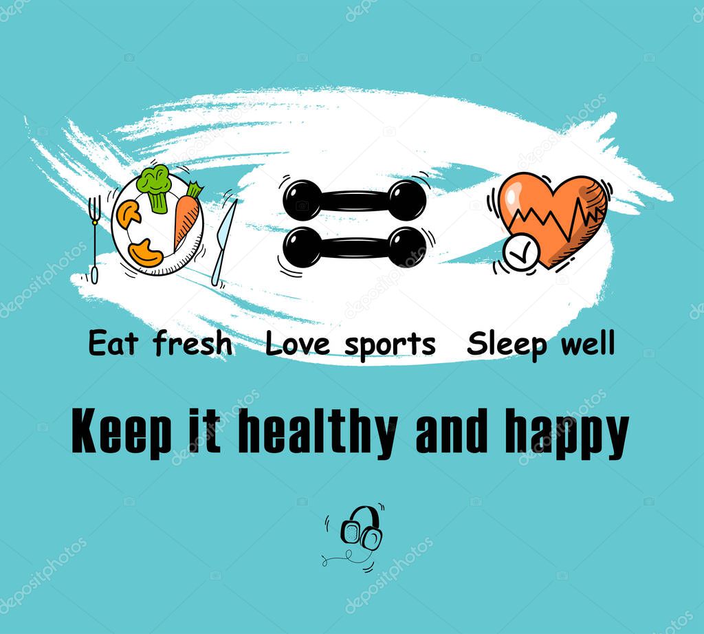 mental health, vector illustration of simple tips poster healthy living on new normal activity after the outbreak.