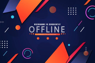 Çevrimdışı Twitch akışı için soyut Modern Oyun Arkaplanı. Vektör illüstrasyonu.
