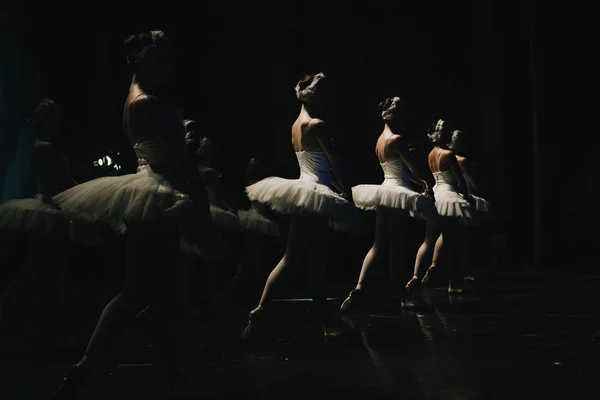 Балерины Белых Пачках Красивой Позе — стоковое фото