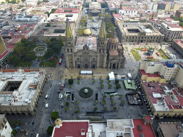 Guadalajara México Febrero 2019 Vista Aérea Del Centro Guadalajara Catedral —  Fotos de Stock