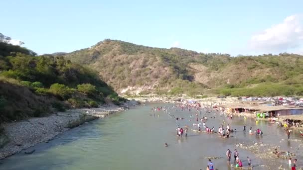 Volare Sul Fiume Papagayo Con Persone Nello Stato Guerrero Messico — Video Stock