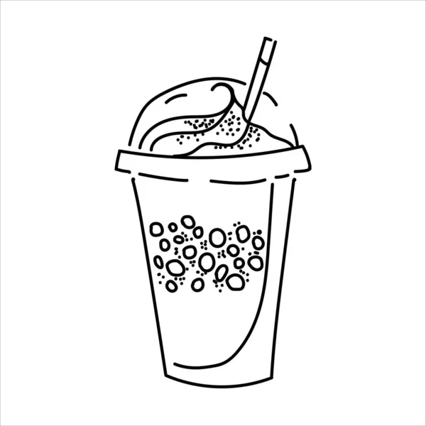 Dessin Trait Une Illustration Vectorielle Tasse Café Isolée Sur Fond — Image vectorielle