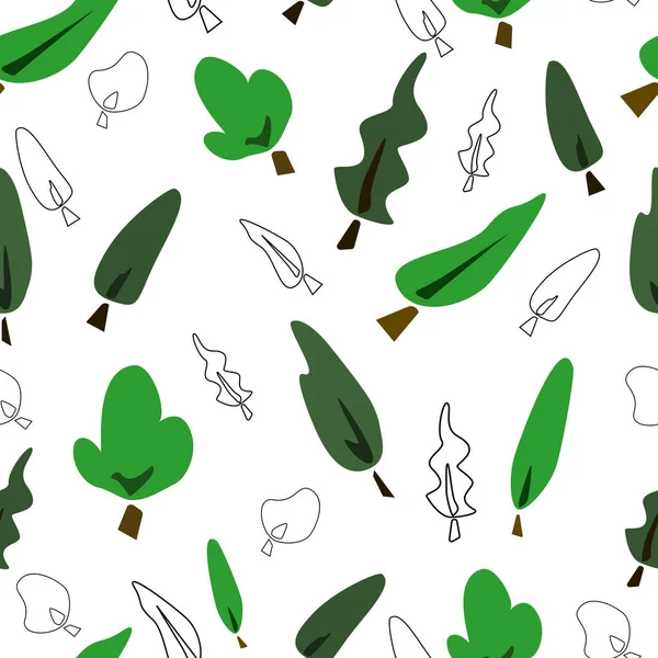 Çiçekli kusursuz vektör deseni. Vektör tropikal yaprak deseni. Kusursuz botanik el yapımı doku. Bahar çiçekli yaz bitkileri. Beyaz sade yapraklı yeşil doğa desenli.