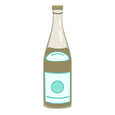 Beyaz arka planda izole edilmiş bir şişe limonata. Meyve suyu tasarımı hazır. Bir şişe meyve suyu ikonu. Basit bir düz stil ile ilülasyon. Arka planda izole edilmiş güzel renklerde fast food vektörü