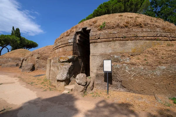 Necropoli Cerveteri Entrance Ancient Etruscan Tomb Etruscan Necropolis Rome Province — Stock Photo, Image