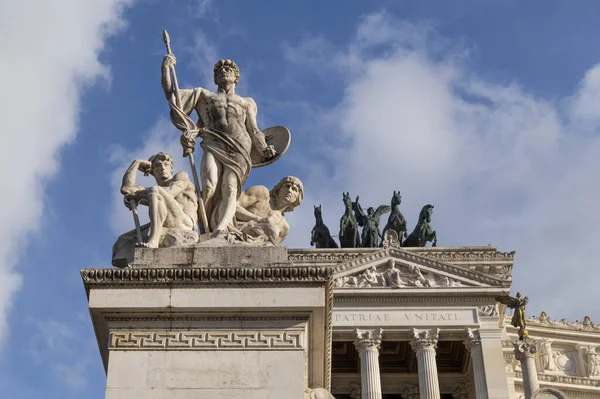 Sculpturale Groep Van Kracht Altare Della Patria Vittoriano Rome Drie — Stockfoto