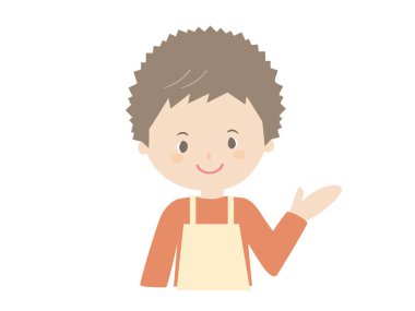 Önlük takan gülümseyen bir adamın resmi..