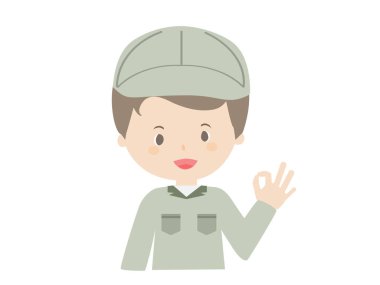 İş kıyafetleri giymiş bir adamın vektör çizimi.