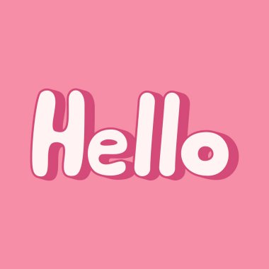 Pembe arka planda çizgi film tarzı bir kelime. Tipografi vektörü.