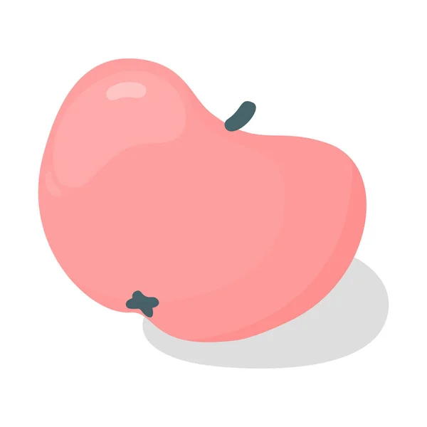 Pink apple vector illustration in cartoon style — Stock Vector