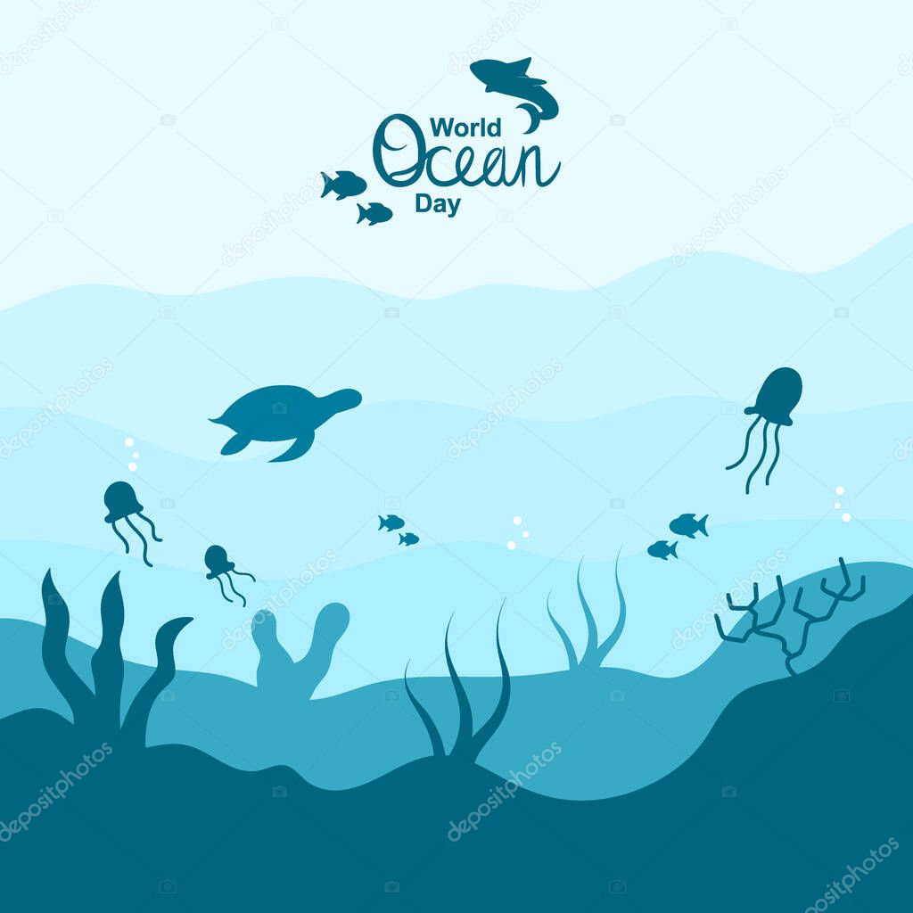 world ocean day design image, to commemorate world sea day, the image in the form of eps 10 does not crash