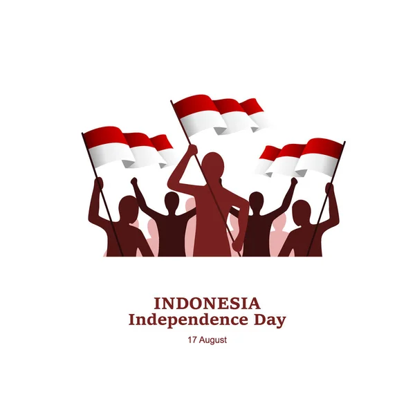 インドネシア独立記念日シルエットベクトルAd204 — ストックベクタ