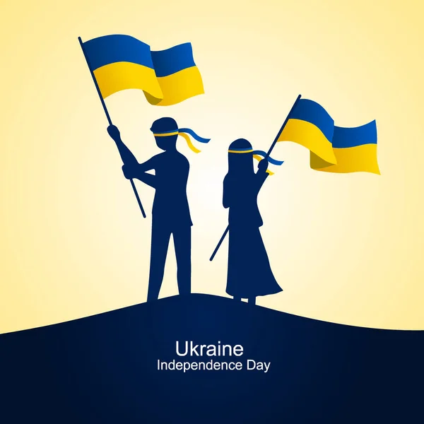 Ukraina Dzień Niezależności Wektor Ilustracji Powitać Ważny Dzień Ukrainy Sierpniu — Wektor stockowy