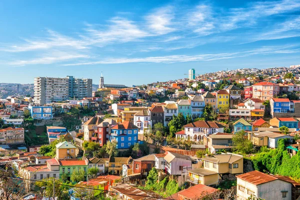 Färgglada Byggnader Unesco Världsarvsstad Valparaiso Chile — Stockfoto