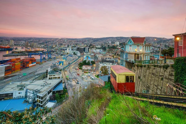 Passagerartransport Bergbana Valparaiso Chile — Stockfoto