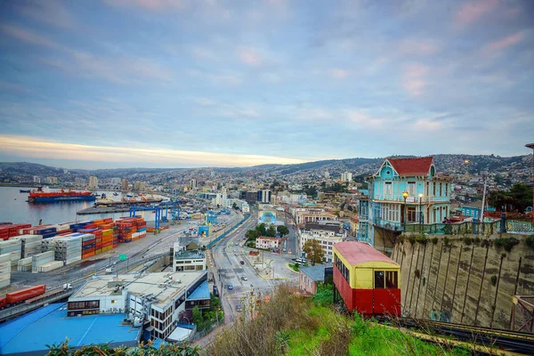 Passenger Carriage Funicular Railway Valparaiso Chile — Stock Photo, Image