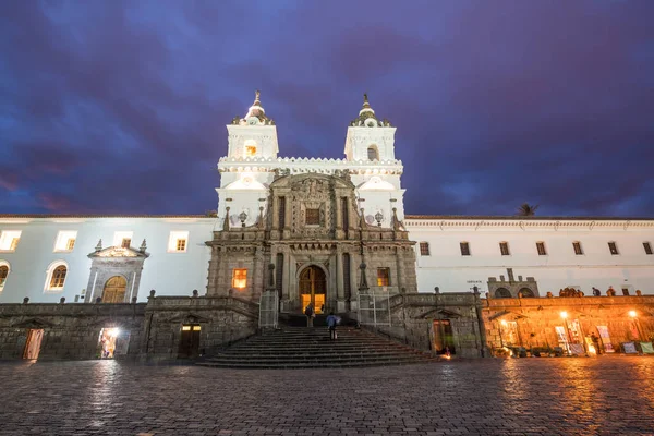 Plaza San Francisco Oude Stad Quito Ecuador — Stockfoto