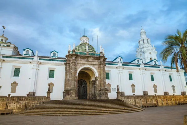 Plaza Grande Nel Centro Storico Quito Ecuador Notte — Foto Stock